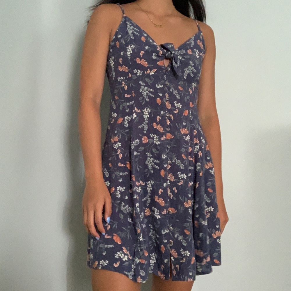 American Eagle Outfitters Blue Flowy Floral Dress
